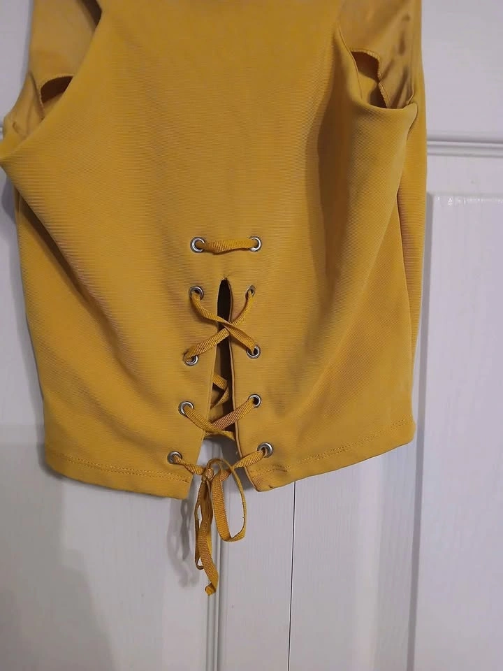 Stradivarius Mustard Crop Top Size Extra Small (XS)+ - photo 3