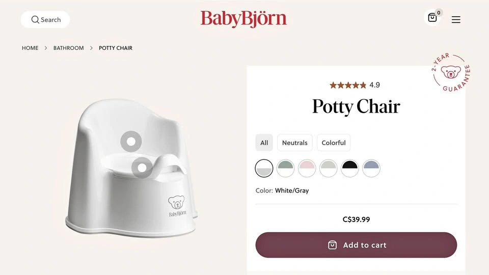Baby bjorn potty chair