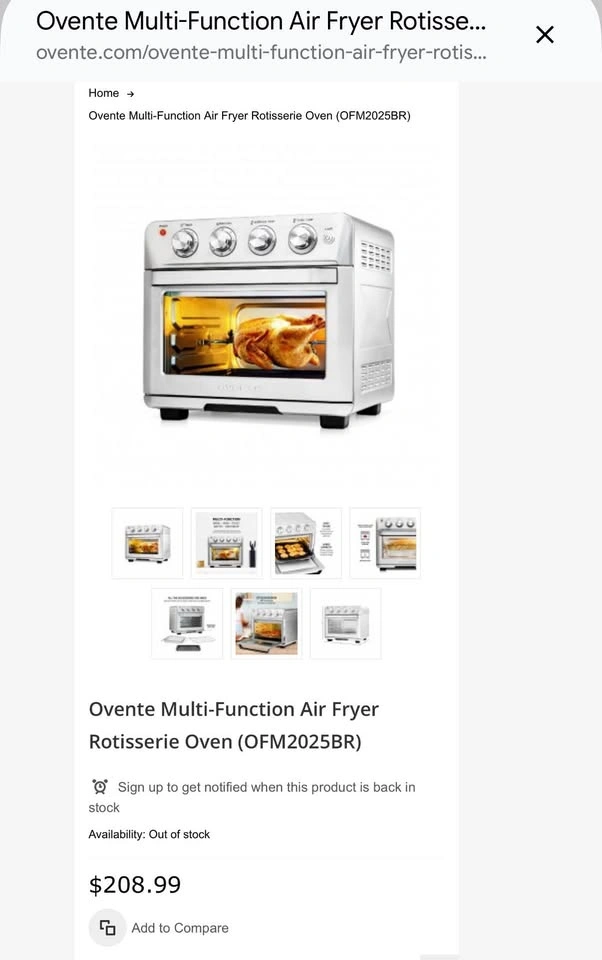 Ovente Air Fryer Toaster Oven - photo 3