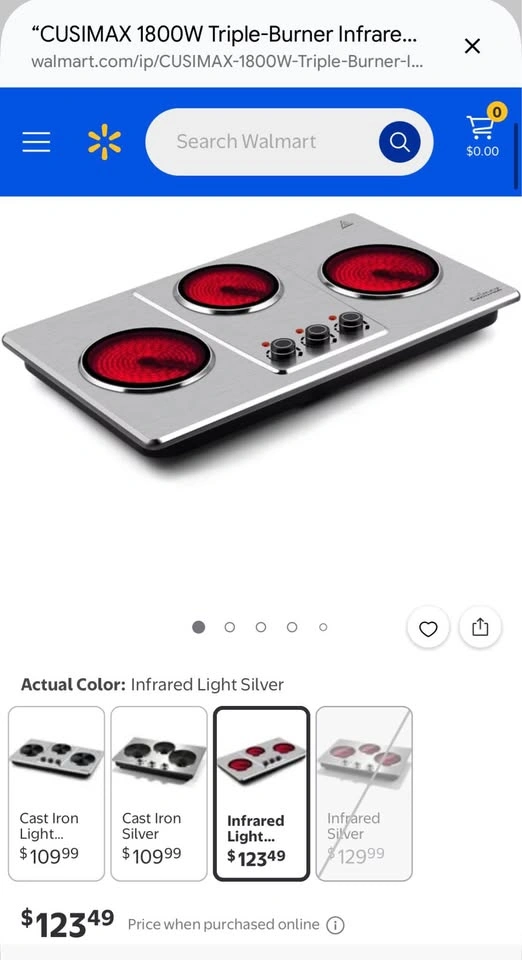 Cusimax Countertop Infrared Triple Burner Hot Plate - photo 2