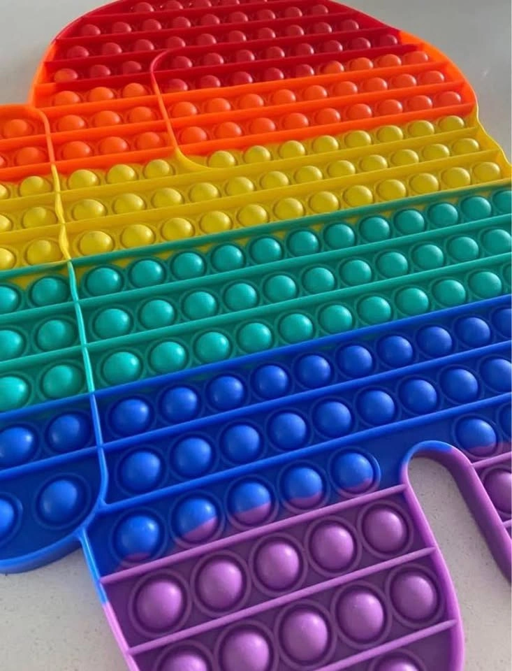 🏈 Jumbo Among Us Rainbow Pop It Fidget Toy - photo 3