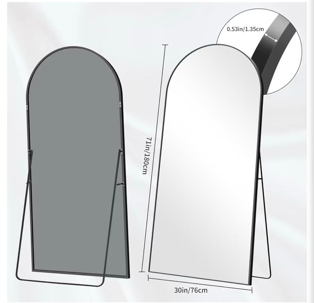 BONEWEI 71x26 Inch Arched Floor Mirror - photo 2