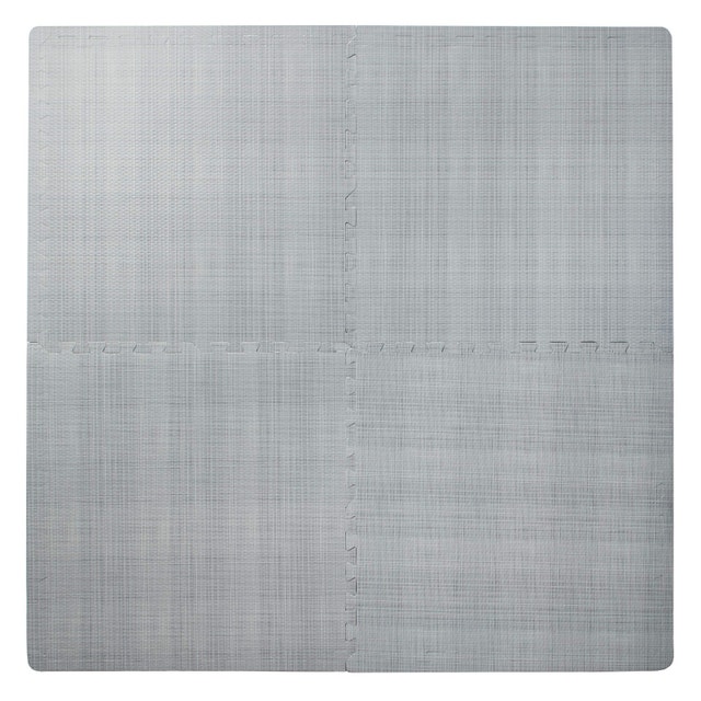 Linen Foam Floor Mat, 8-pk, Grey, 24-in x 24-in - photo 2