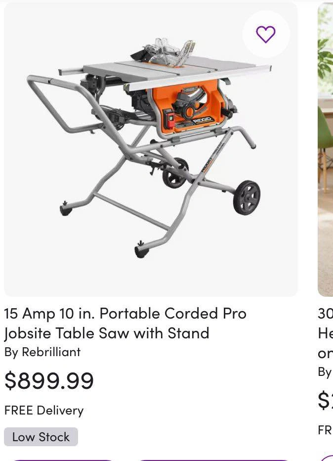 RIDGID 10” Compact Table Saw/Tile Cutter with Stand - photo 2