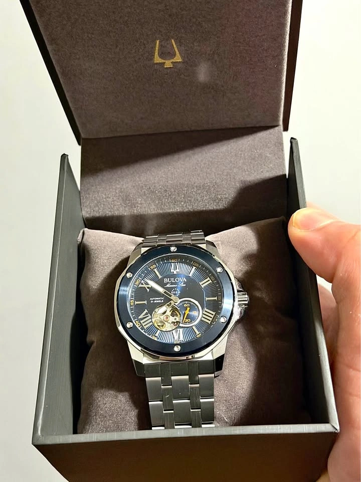 Bulova Marine Star Automatic Open Heart – Blue Dial