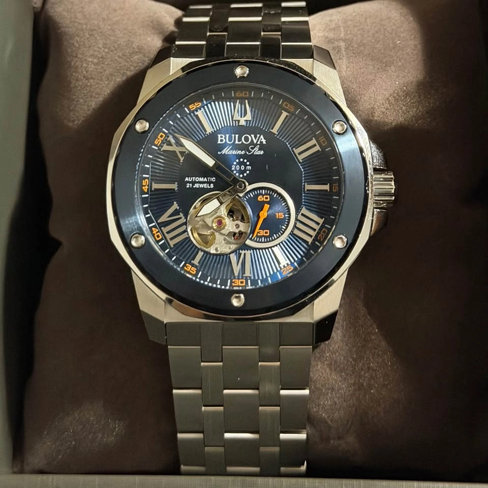 Bulova Marine Star Automatic Open Heart – Blue Dial - photo 3