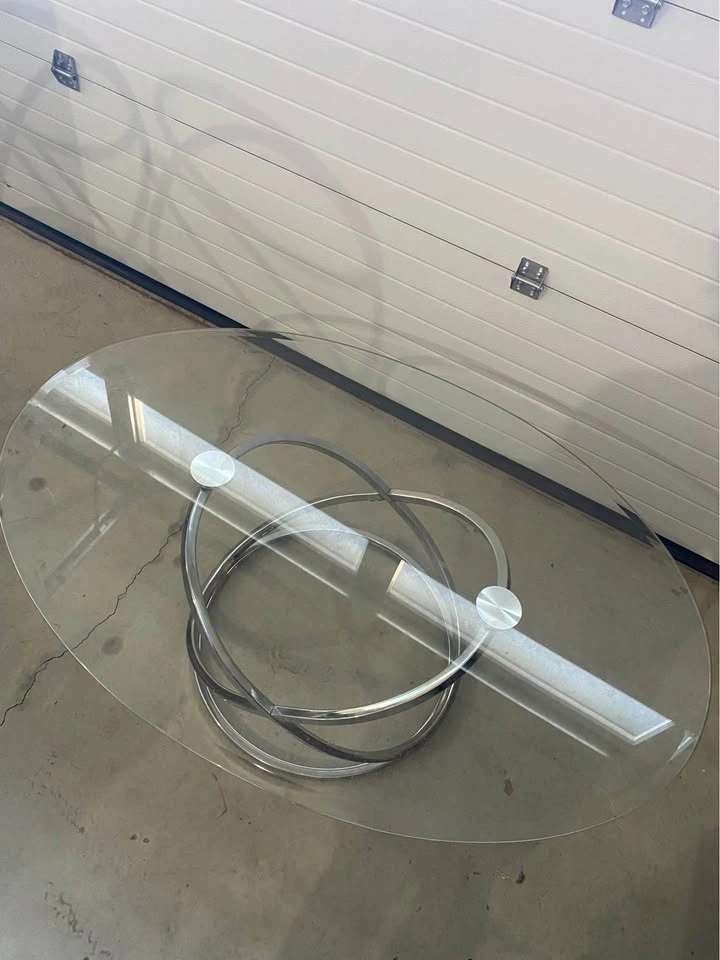 (set of 3)  Glass and chrome coffee table + 2 side tables - photo 4