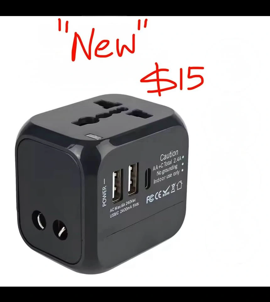 NEW Universal International Travel Adapter with USB Ports