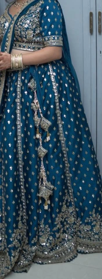 Beautiful Teal Embroidered Lehenga - photo 3