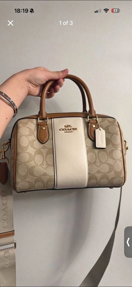 Coach Signature Stripe Satchel