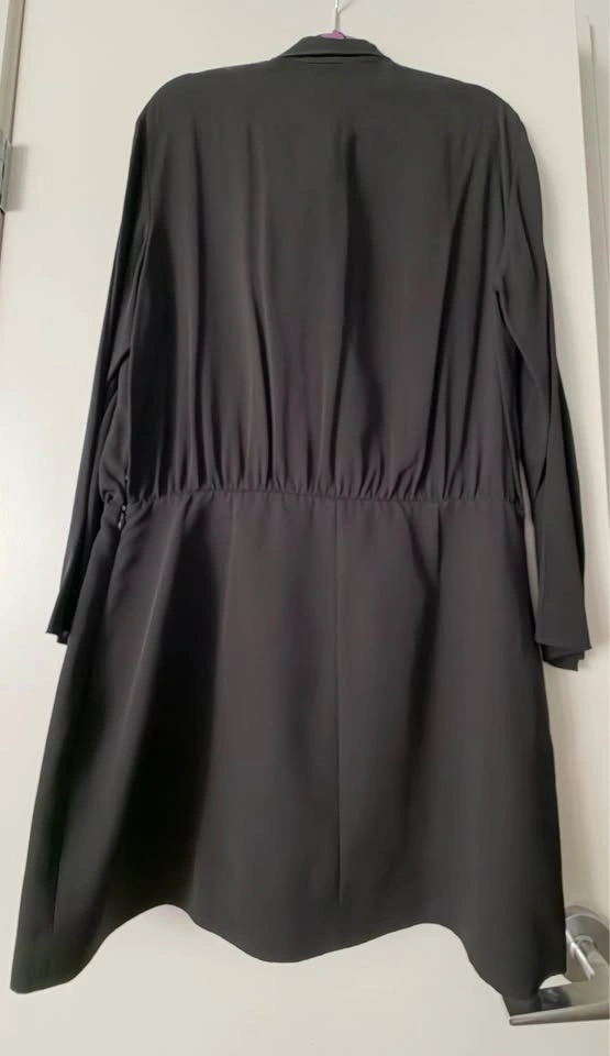 Zara Black Tie-Neck Long Sleeve Blouson Dress - photo 2