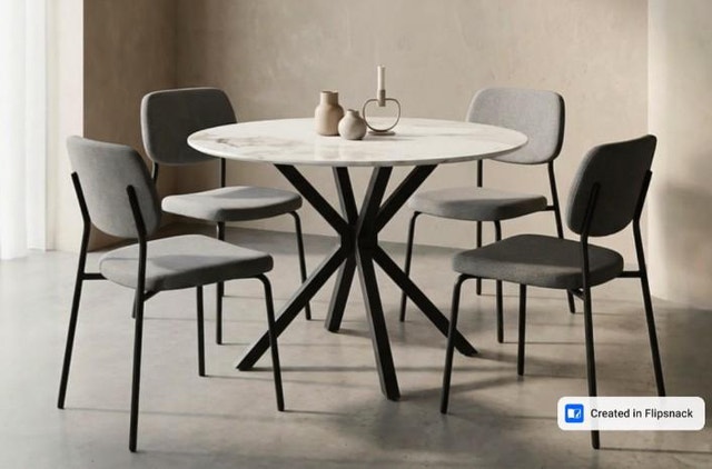 Modern Round Dining Table and Chairs Set