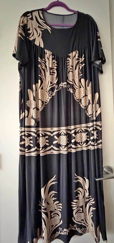 Morefeel Black Viscose Maxi Dress