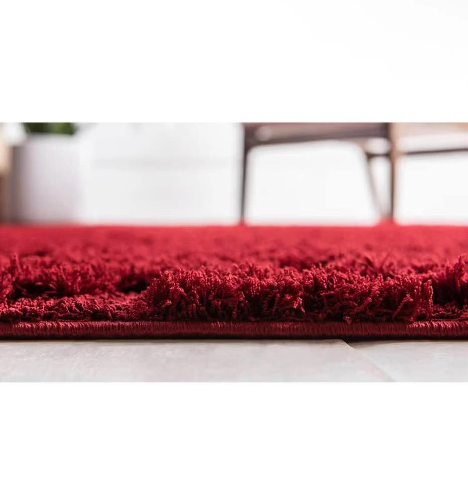 Unique Loom Floral Shag Collection Area Rug, 8 ft x 10 ft, Red - photo 4