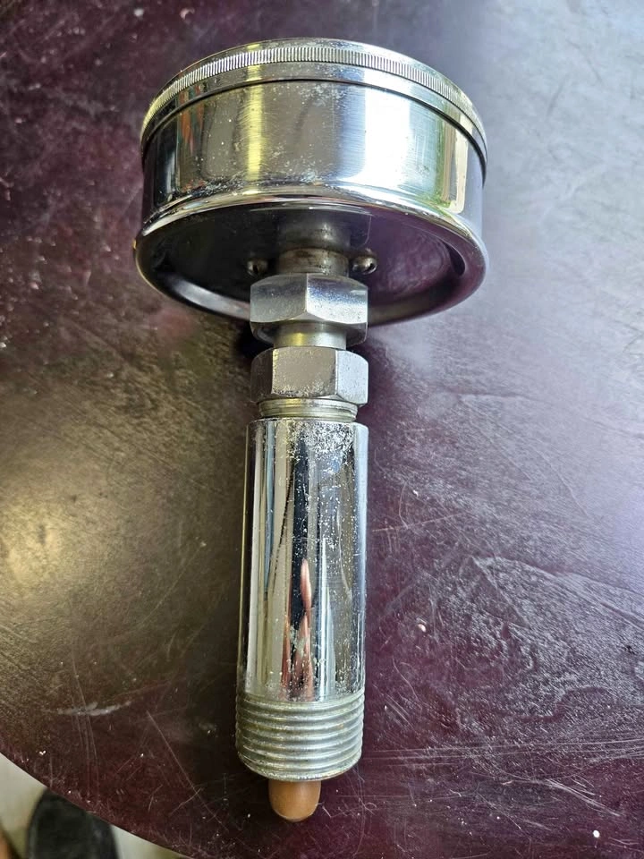 Vintage Industrial Gauge with Heavy Pipe Mount - 0-160 PSI Steam