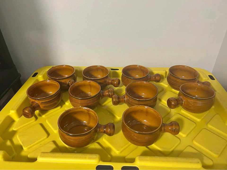 10 Nasco Vintage Brown Crock With Handle French Onion Soup
