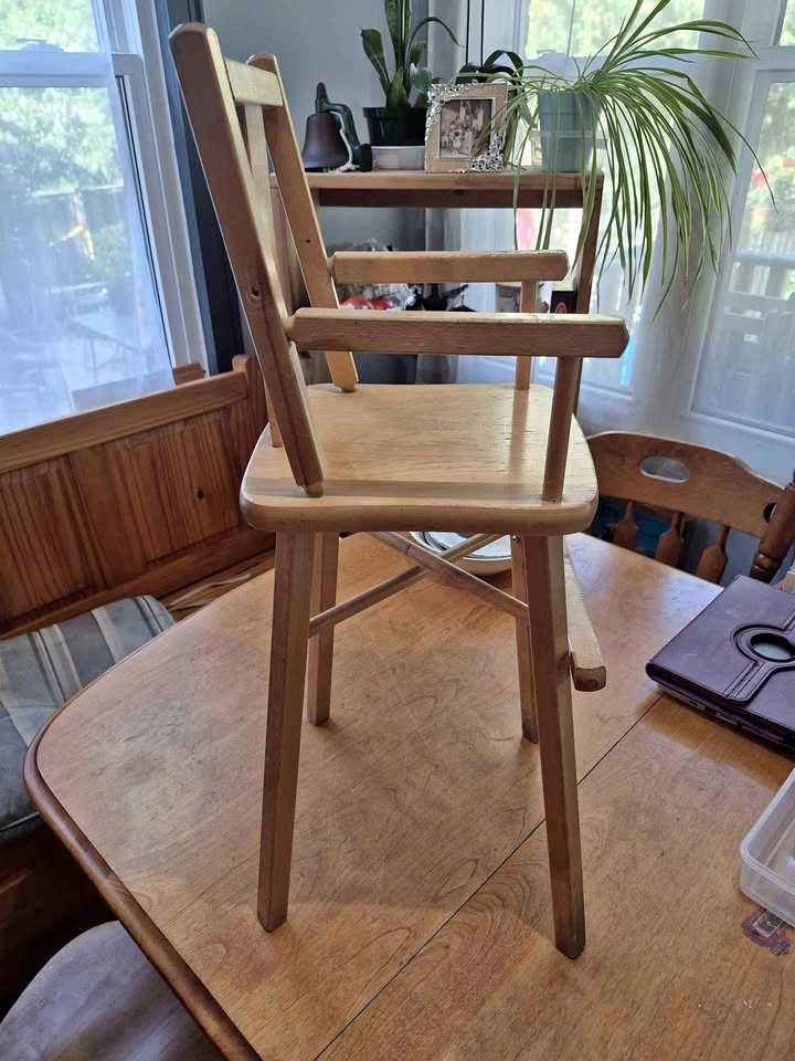 Vintage Wooden Doll High Chair