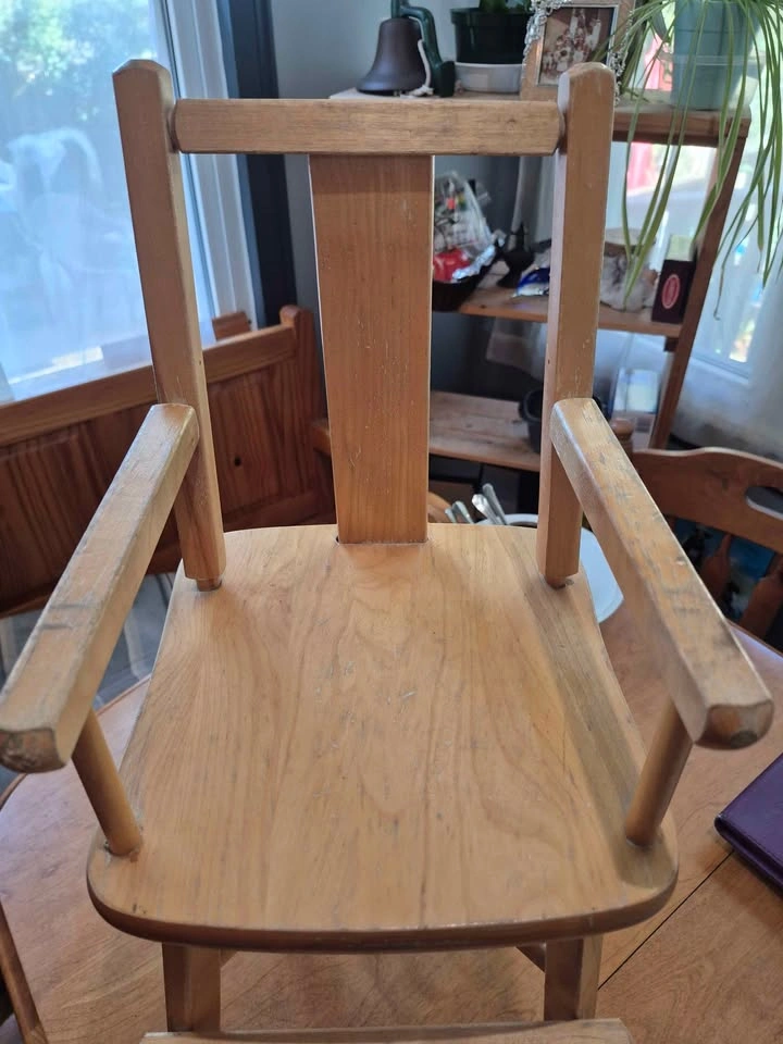 Vintage Wooden Doll High Chair - photo 2