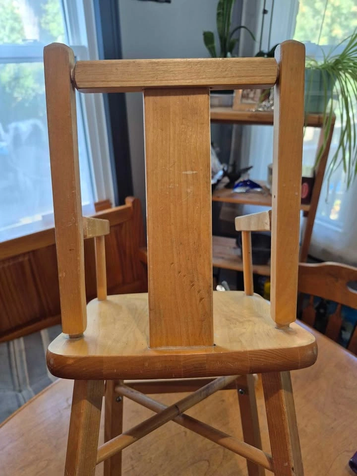 Vintage Wooden Doll High Chair - photo 3