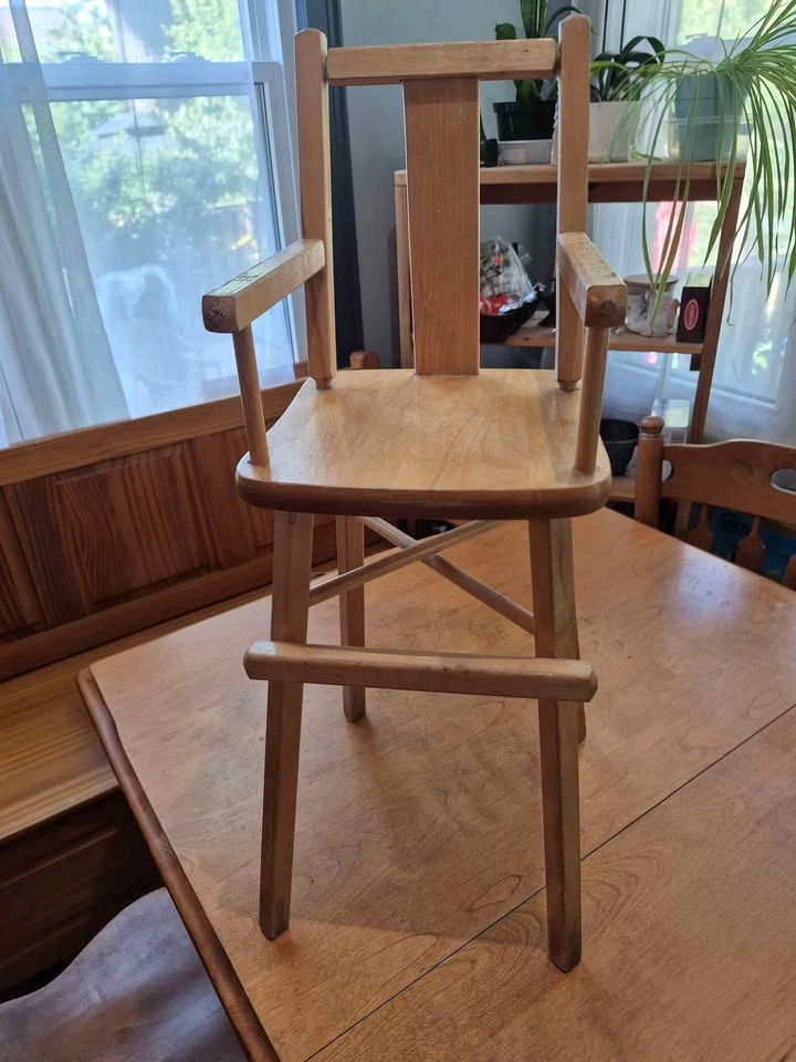Vintage Wooden Doll High Chair - photo 5