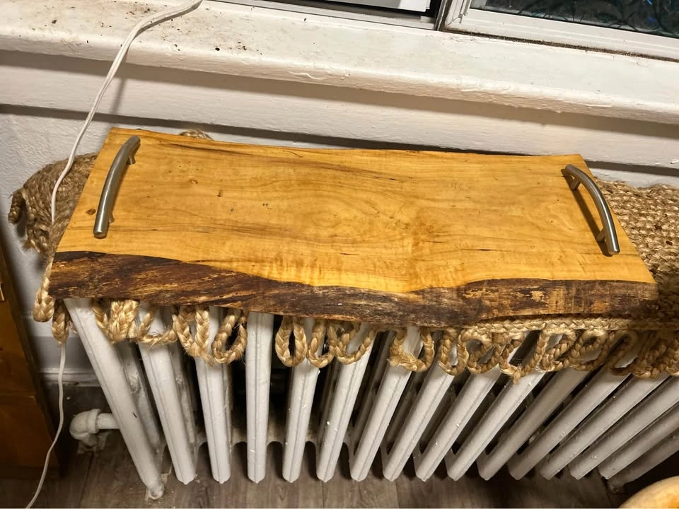 Live Edge Wood Serving Tray with Handles - photo 2