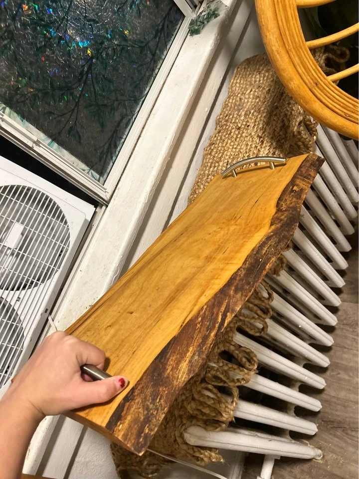 Live Edge Wood Serving Tray with Handles - photo 4