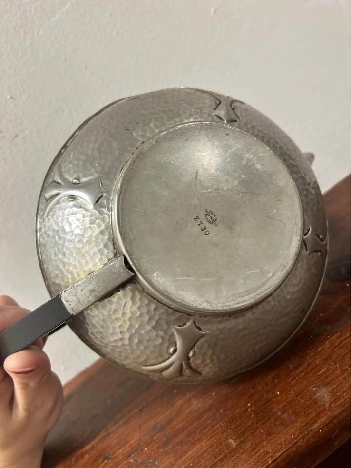 Vintage Civic Pewter England Hammered Teapot - photo 2
