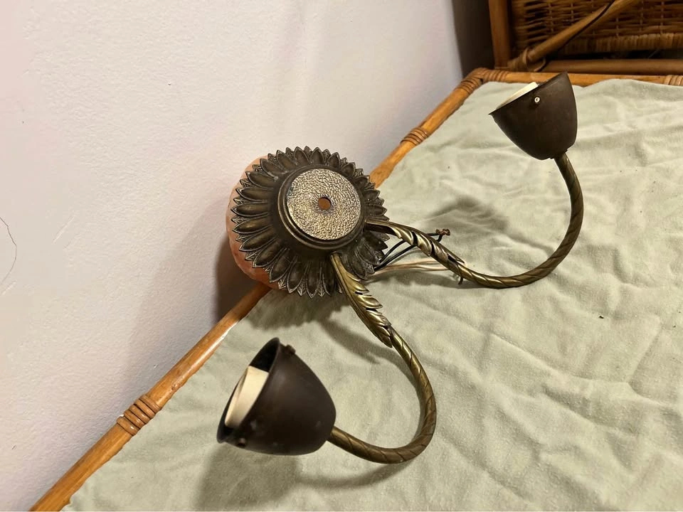Vintage Brass Two-Light Wall Sconce