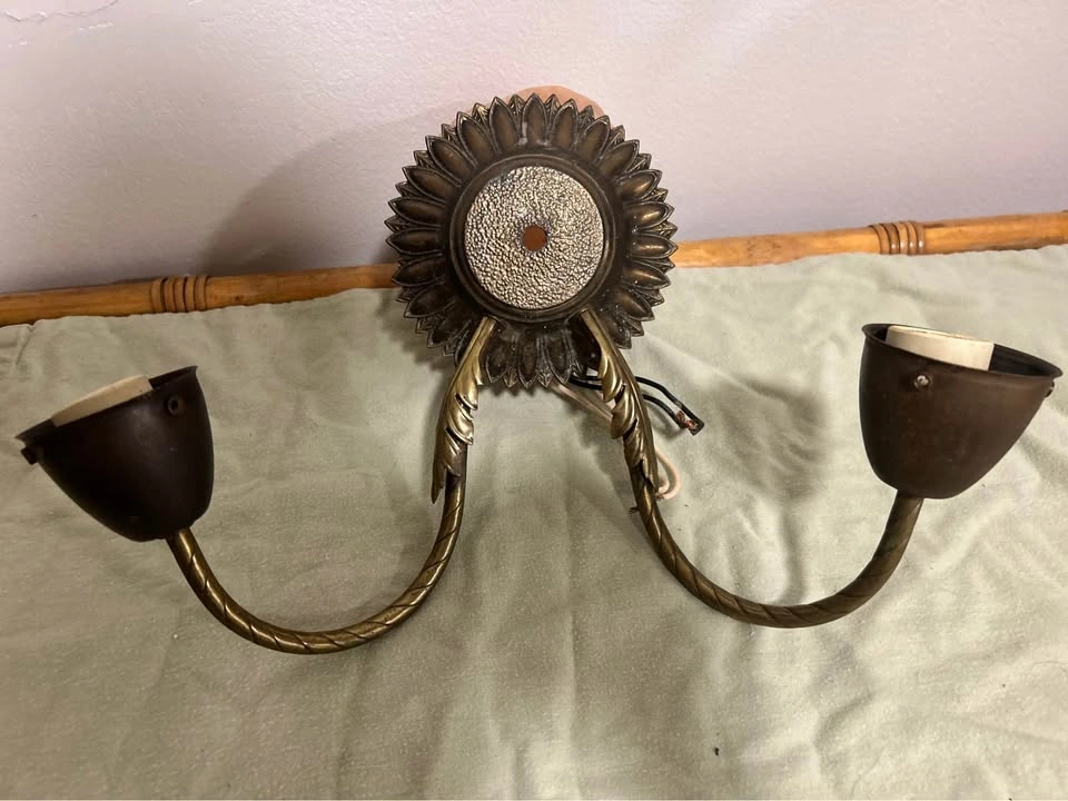 Vintage Brass Two-Light Wall Sconce - photo 2