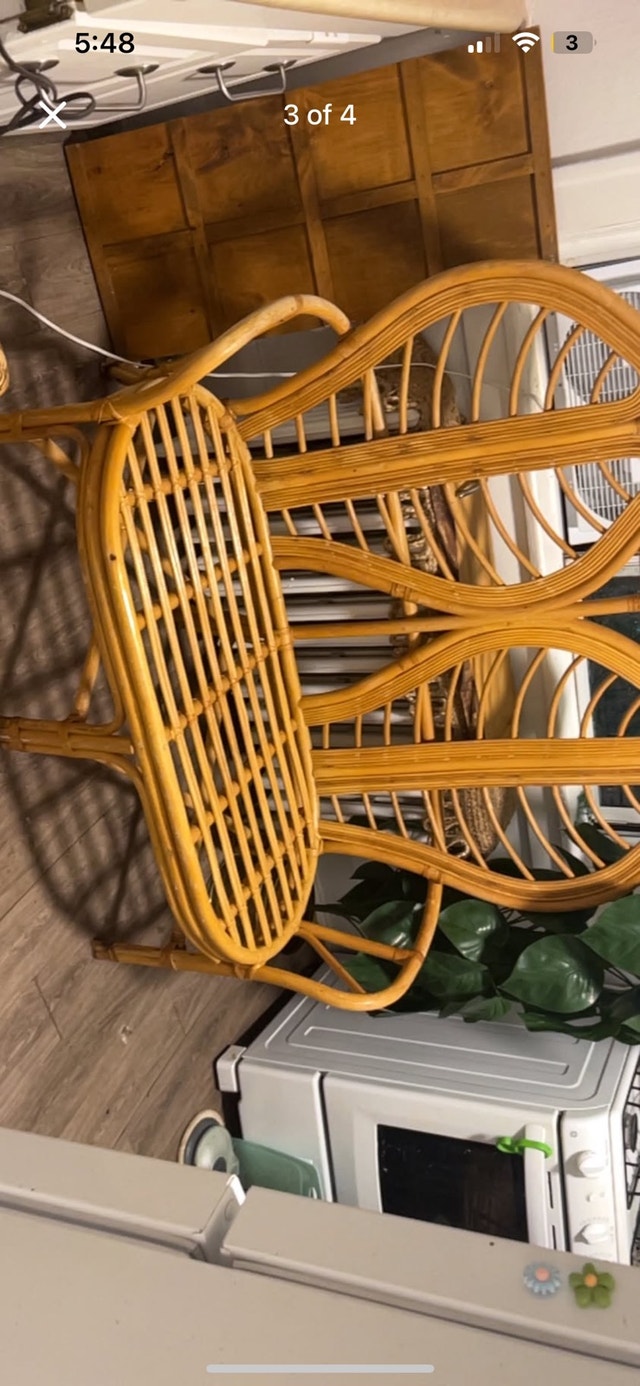 Rare bamboo Loveseat - photo 3