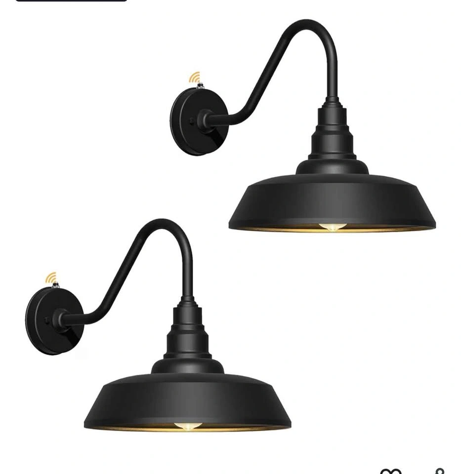 12" Outdoor Gooseneck Barn Lights with Dusk to Dawn Sensor, 2-Pa - photo 2