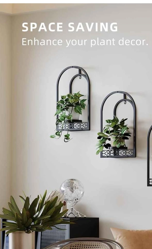 Wall Metal Arch Plant Holder with Grow Lights, Set of 2 - photo 4