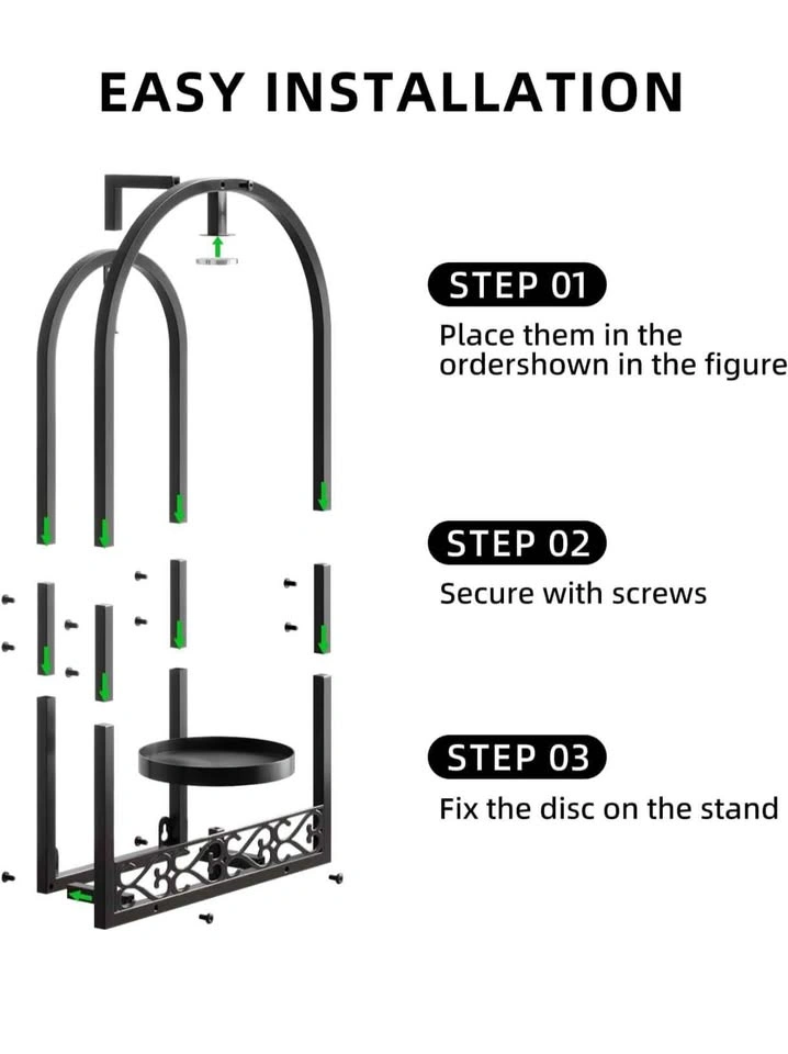 Wall Metal Arch Plant Holder with Grow Lights, Set of 2 - photo 5