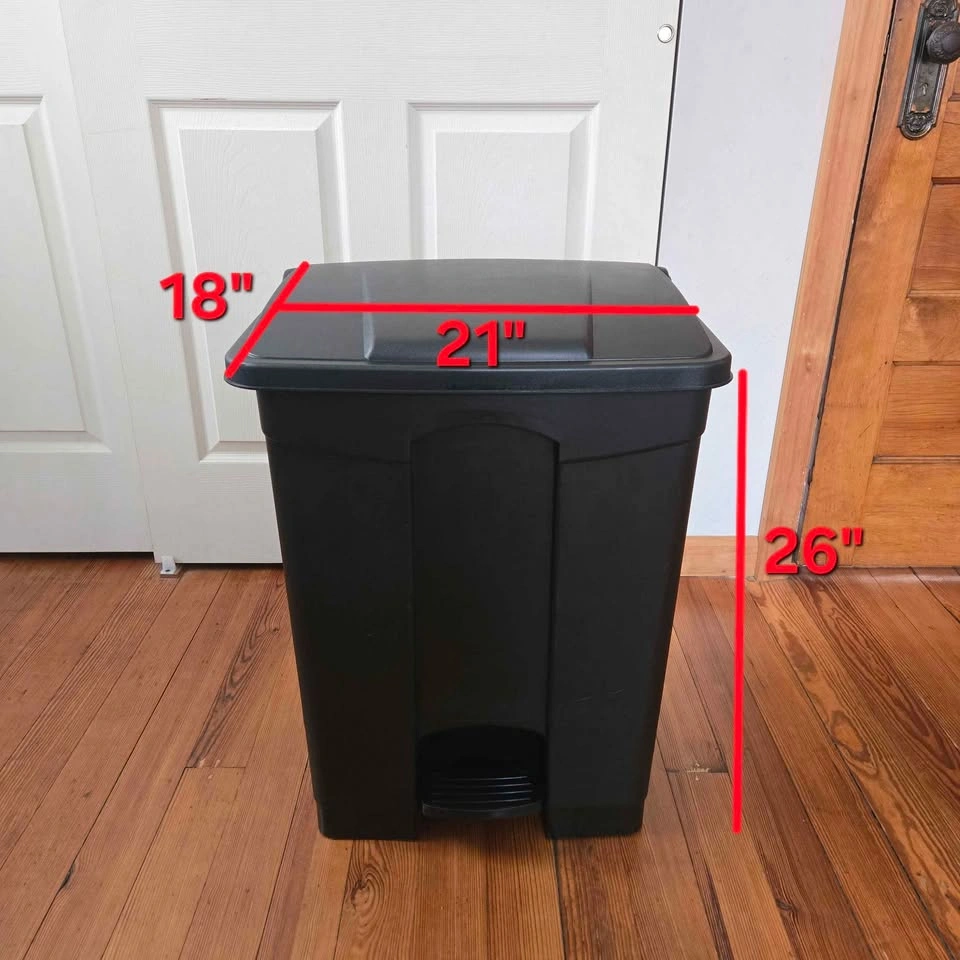 Safco Indoor Step Trash Can Black Plastic, 17 Gallons (9922BL) 🏈 - photo 2