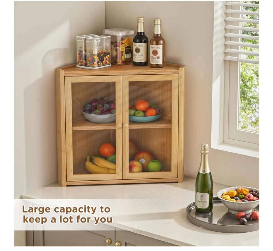 Bamboo Corner Bread Box, 2 Tier, with Clear Doors - photo 3