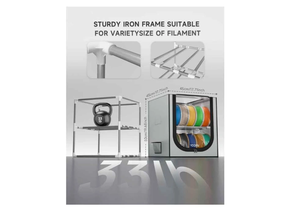 3D Printer 2 Tier Filament Storage Rack with Fabric Cover - photo 4