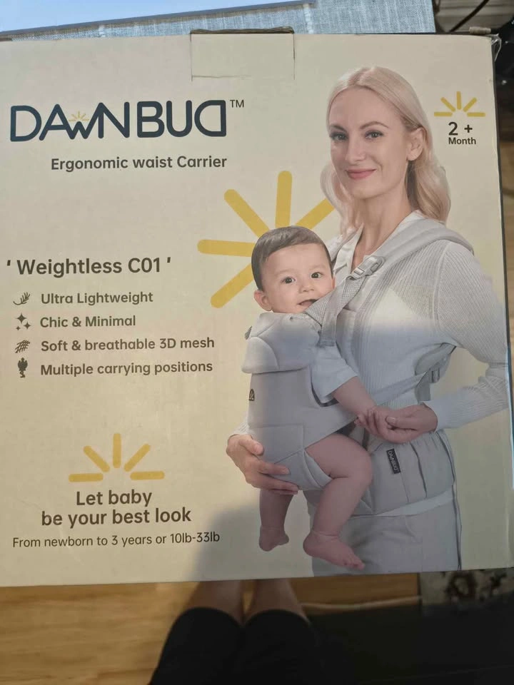 DawnBud Ergonomic Waist Baby Carrier, Black - photo 2
