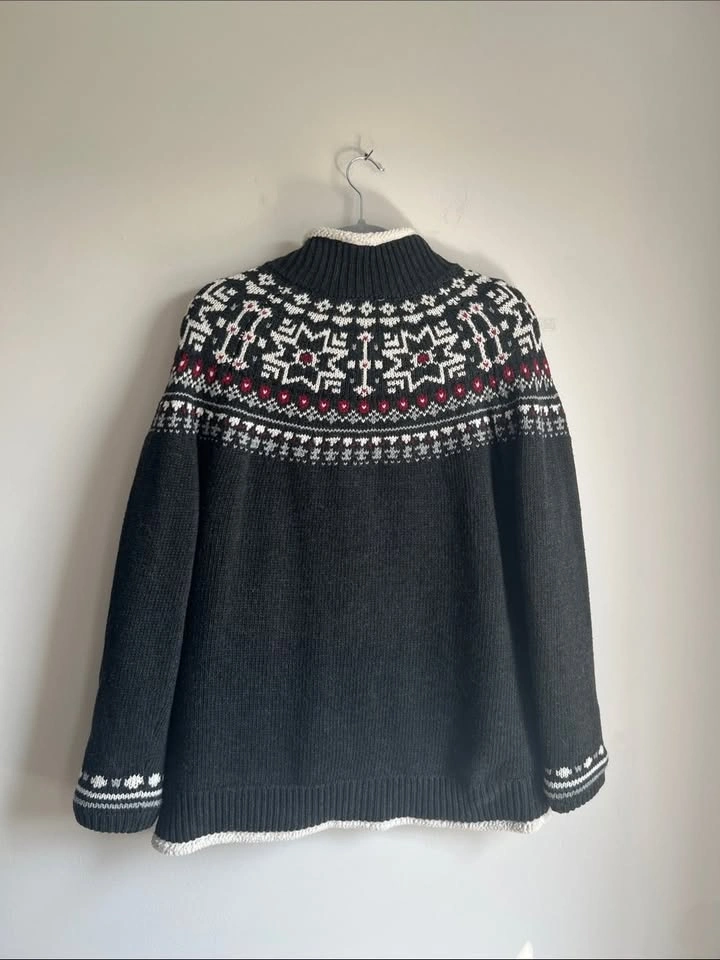 Stormpack Sherpa-Lined Fair Isle Full Zip Sweater Jacket Size L - photo 4
