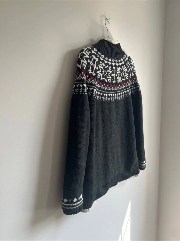 Stormpack Sherpa-Lined Fair Isle Full Zip Sweater Jacket Size L - photo 5