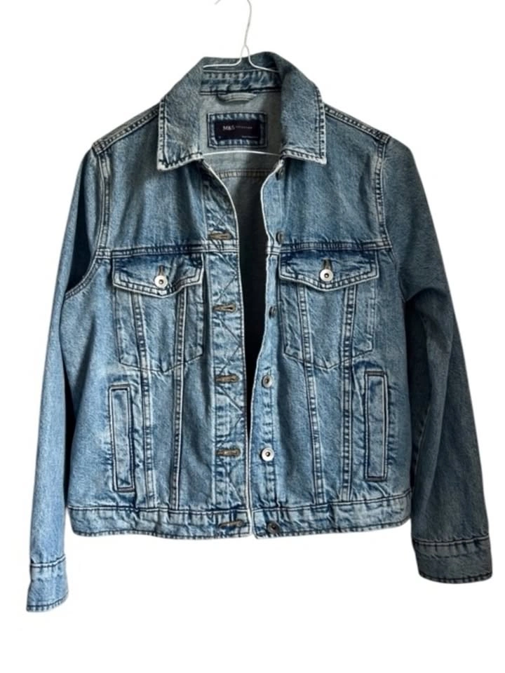 M&S Collection Light Wash Denim Jacket - Classic Trucker Style
