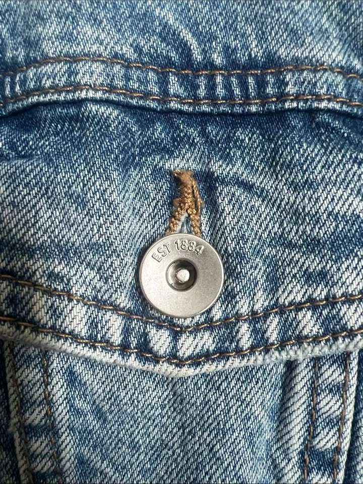 M&S Collection Light Wash Denim Jacket - Classic Trucker Style - photo 5