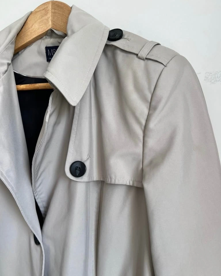 M&S Woman’s Belted Trench Coat Size 8 (Uk 12) Beige/Pebble - photo 5