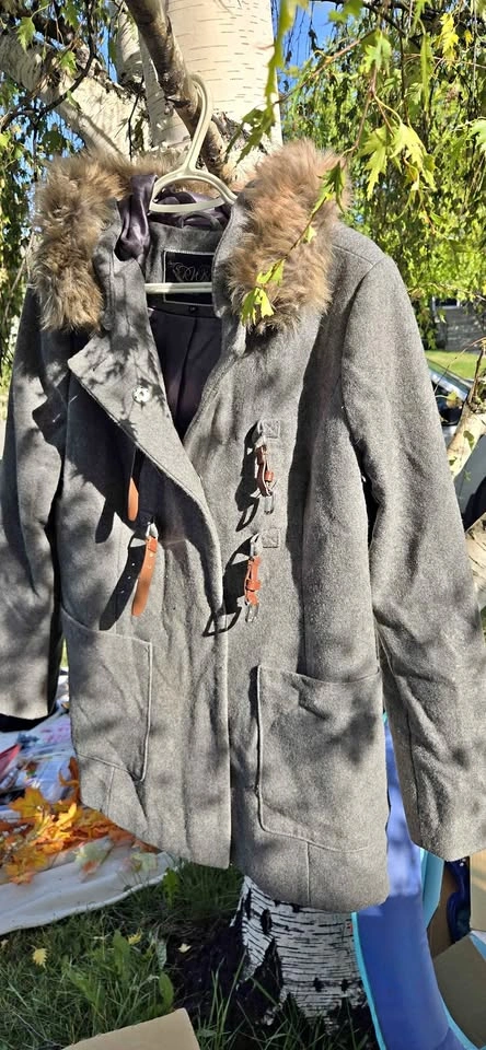 RW&CO. Faux Fur Hooded Duffle Coat, Size L