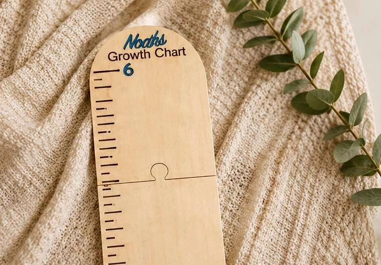 Personalized Wooden Growth Chart – Custom Kids Height Ruler