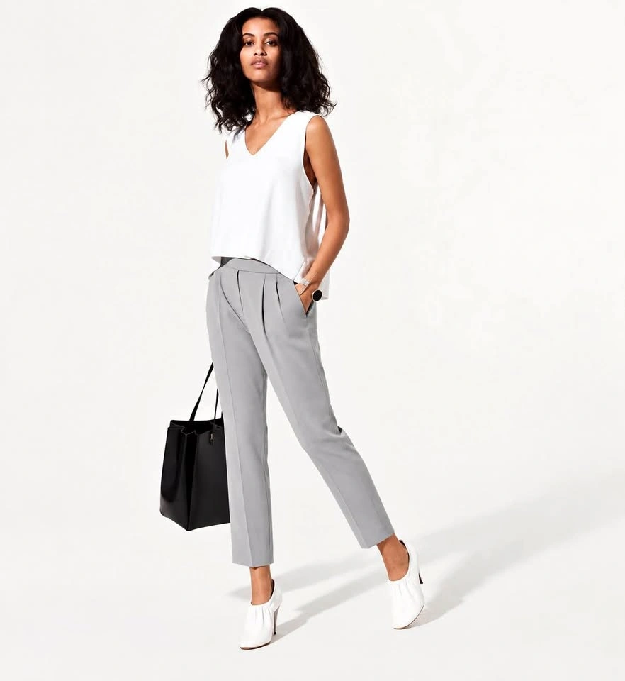 Aritzia Babaton Cohen Cropped Pants Light Gray Size 8