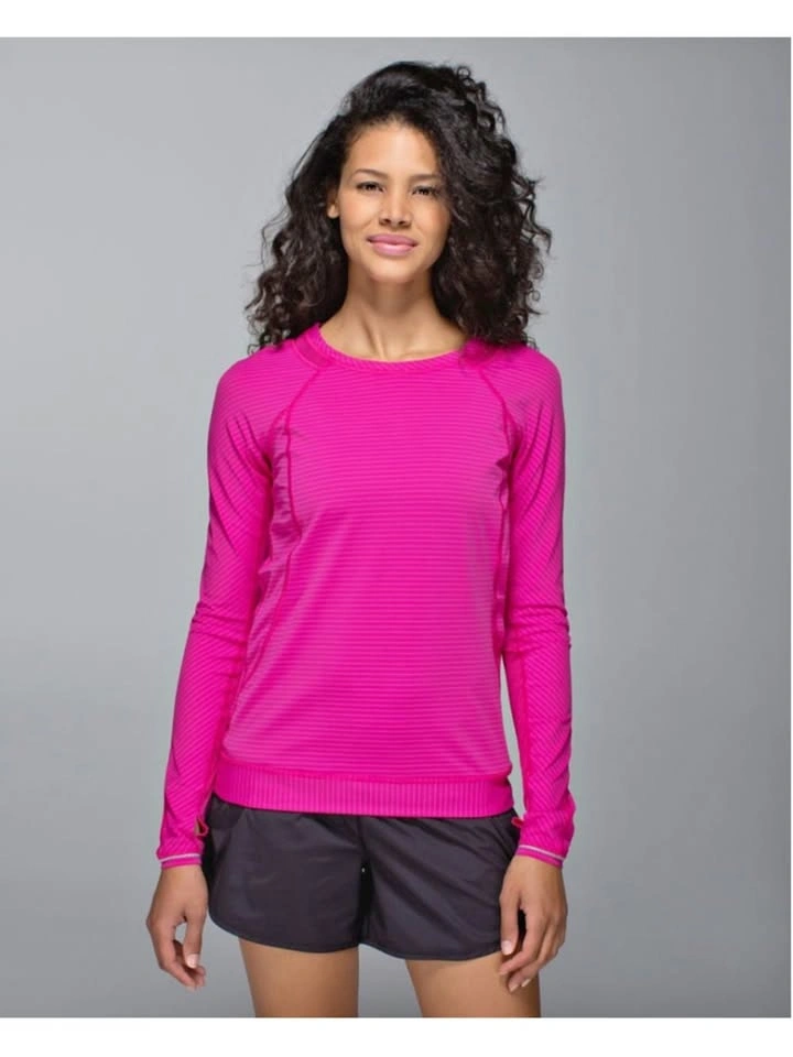 Lululemon Run For Gold Long Sleeve Jewelled Magenta