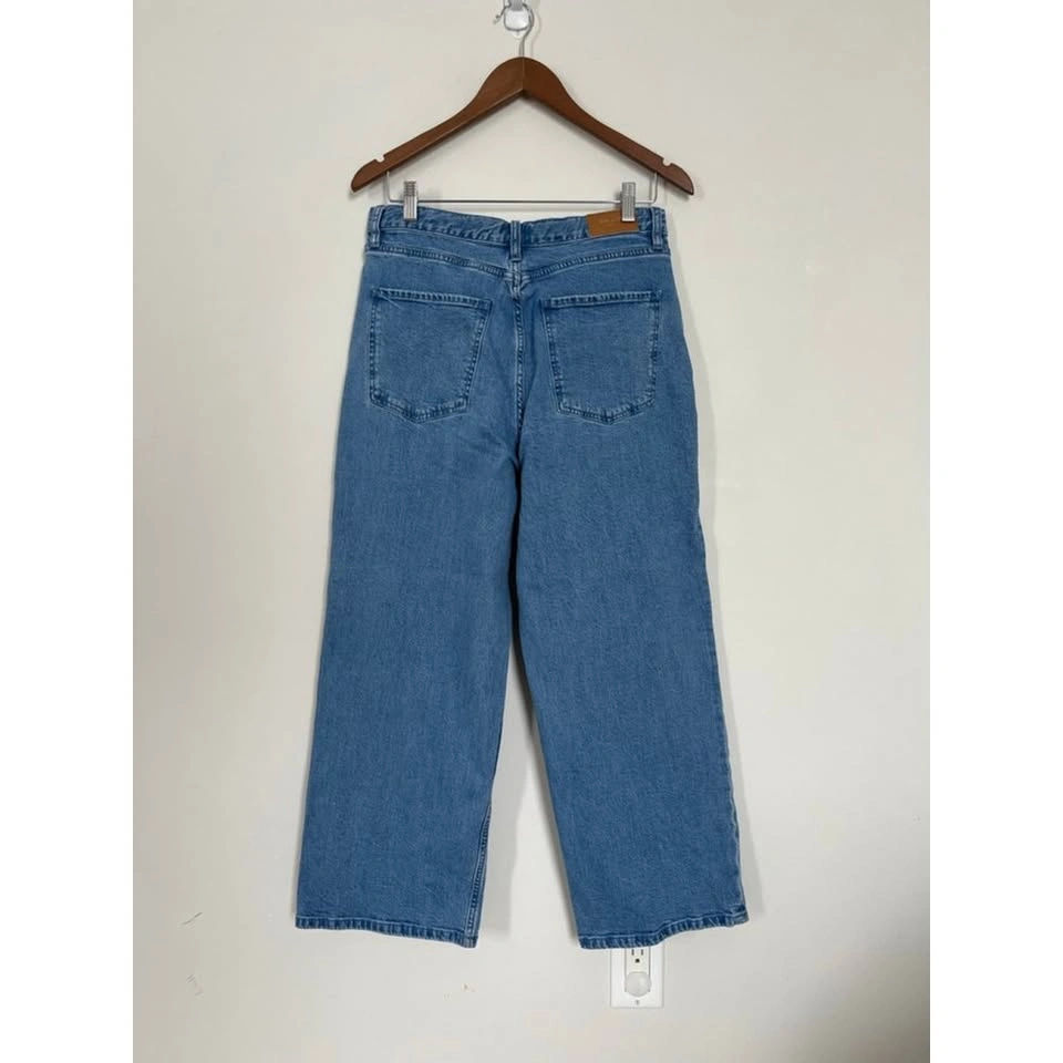 Kate Spade Cropped Super High Rise Blue Wide Leg Jeans Size 30 - photo 2