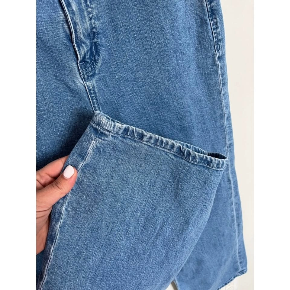 Kate Spade Cropped Super High Rise Blue Wide Leg Jeans Size 30 - photo 5