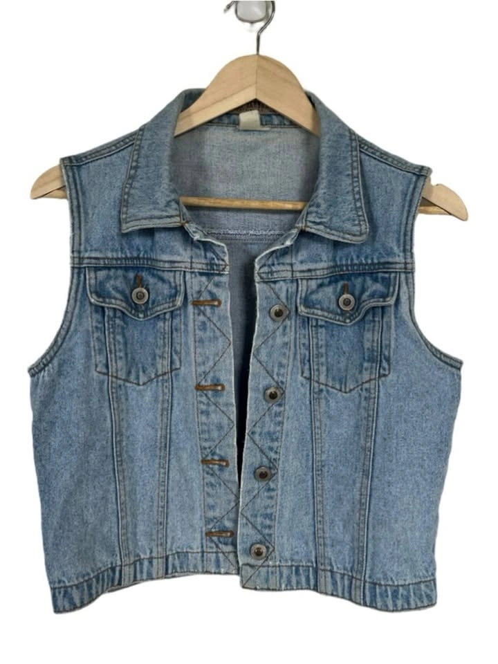 Vintage 90s Santa Barbara Clothing Co. Denim Vest Blue Jean Medi