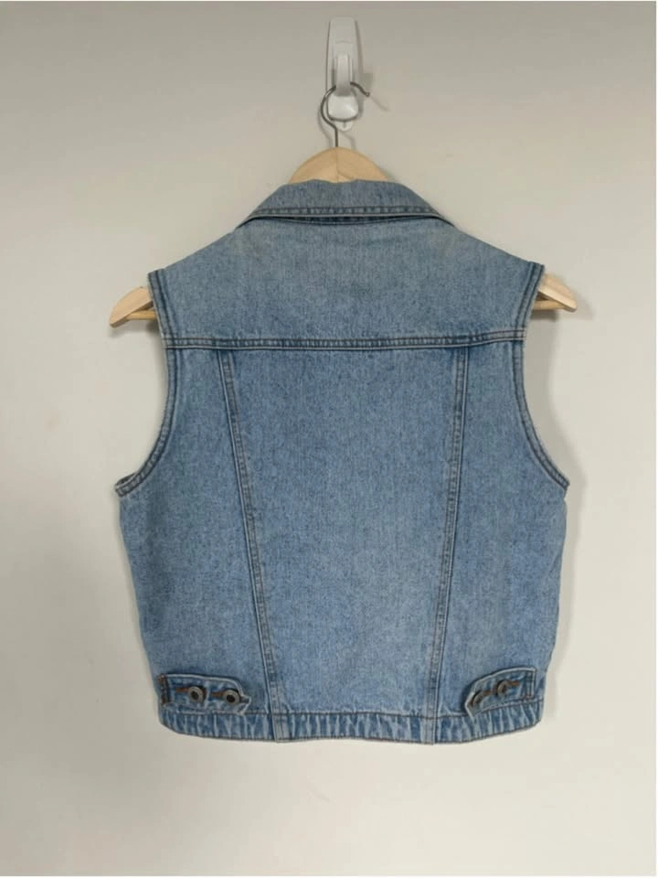 Vintage 90s Santa Barbara Clothing Co. Denim Vest Blue Jean Medi - photo 4